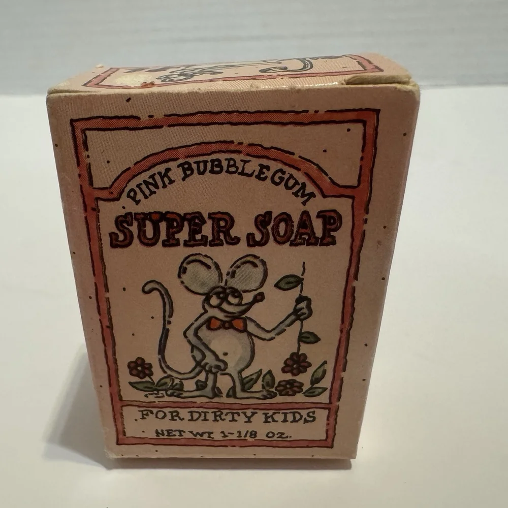 Vtg 1975 Super Soap For Dirty Kids Pink Bubblegum 1 1/8 Oz Village Bath Products